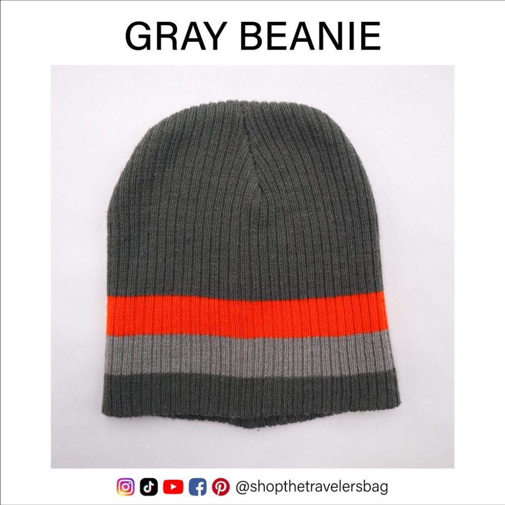 Beanie Kids, Teens Gray, Orange | Toby & Me